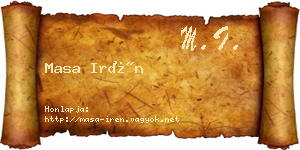 Masa Irén névjegykártya