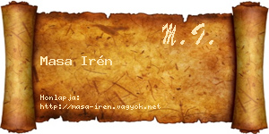 Masa Irén névjegykártya